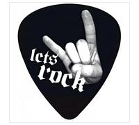 1art1 Musique Let's Rock, Forme De Plectre Poster-Sticker Autocollant 9x9 cm