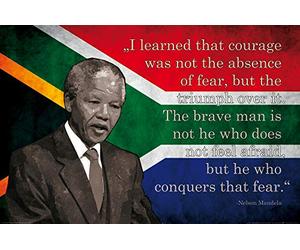 1art1 Nelson Mandela Poster Courage, Vaincre La Peur Affiche Murale 91x61 cm