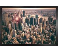 1art1 New York Affiche Murale et Cadre (MDF) - Vue sur Manhattan De l'empire State Building (91 x 61cm)