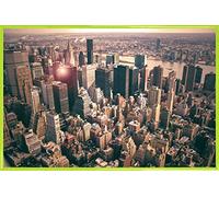 1art1 New York Affiche Murale et Cadre (Plastique) - Vue sur Manhattan De l'empire State Building (91 x 61cm)