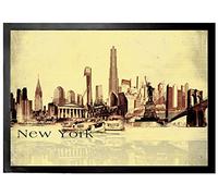 1art1 New York Collage Urbain, Style Vintage Paillasson Essuie-Pieds 70x50 cm