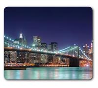 1art1 New York Panorama Nocturne du Pont De Brooklyn Tapis De Souris 23x19 cm