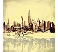 1art1 New York Poster Collage Urbain, Style Vintage Affiche Reproduction 100x100 cm