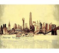 1art1 New York Poster Collage Urbain, Style Vintage Affiche Reproduction 80x60 cm