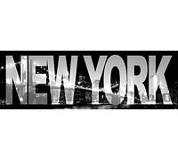 1art1 New York Poster New York, Skyline La Nuit Affiche Reproduction 91x30 cm