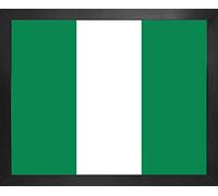 1art1 Nigéria Affiche Reproduction et Cadre (MDF) - Drapeaux du Monde (50 x 40cm)