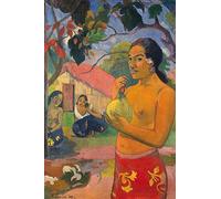 1art1 Paul Gauguin Poster Impression sur Toile Où Vas-Tu ? EA Haere AI Oe, 1893 Affiche Murale XXL Encadrée | Tendue sur Cadre en Bois | Tableau 120x80 cm