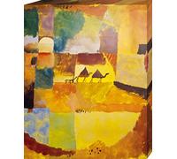 1art1 Paul Klee Poster Impression sur Toile Deux Dromadaires Et Un Âne, 1919 Affiche Murale XXL Encadrée | Tendue sur Cadre en Bois | Tableau 50x40 cm