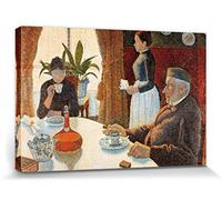 1art1 Paul Signac Poster Impression sur Toile Le Petit-Déjeuner, 1886-1887 Affiche Murale XXL Encadrée | Tendue sur Cadre en Bois | Tableau 30x20 cm