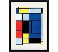 1art1 Piet Mondrian Poster Tableau No. I, 1921-1925 Affiche Encadrée avec Passe-Partout Élégant | Images Murales | dans Un Cadre Photo 80x60 cm