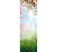 1art1 Printemps Poster Éveil du Printemps, Fleurs De Cerisiers Et Papillons Affiche Reproduction 158x53 cm