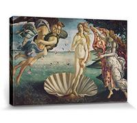 1art1 Sandro Botticelli Poster Impression sur Toile La Naissance De Vénus, 1483-1485 Affiche Murale XXL Encadrée | Tendue sur Cadre en Bois | Tableau 30x20 cm