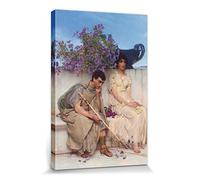 1art1 Sir Lawrence Alma-Tadema Poster Impression sur Toile Un Silence Éloquent, 1890 Affiche Murale XXL Encadrée | Tendue sur Cadre en Bois | Tableau 30x20 cm