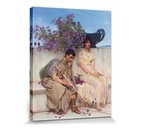 1art1 Sir Lawrence Alma-Tadema Poster Impression sur Toile Un Silence Éloquent, 1890 Affiche Murale XXL Encadrée | Tendue sur Cadre en Bois | Tableau 50x40 cm