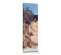 1art1 Sir Lawrence Alma-Tadema Poster Impression sur Toile Un Silence Éloquent, 1890 Affiche Murale XXL Encadrée | Tendue sur Cadre en Bois | Tableau 150x50 cm