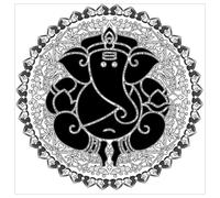 1art1 Spiritualité Ganesh, Le Dieu Éléphant Poster-Sticker Autocollant 9x9 cm