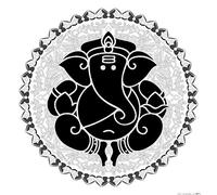 1art1 Spiritualité Poster Ganesh, Le Dieu Éléphant Affiche Reproduction 40x40 cm
