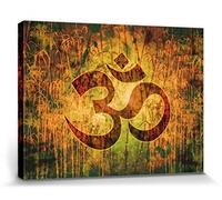 1art1 Spiritualité Poster Impression sur Toile Om, Création Et Énergie Divine Affiche Murale XXL Encadrée | Tendue sur Cadre en Bois | Tableau 40x30 cm