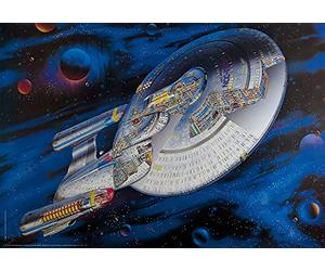 1art1 Star Trek Poster La Nouvelle Génération U.S.S. Enterprise NCC-1701-D, Espace, Frontière De L'Infini Affiche Murale 95x66 cm