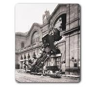 1art1 Trains Accident Ferroviaire À La Gare Montparnasse, Paris, 1895 Tapis De Souris 23x19 cm