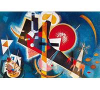 1art1 Vassily Kandinsky Poster Impression sur Toile en Bleu, 1925 Affiche Murale XXL Encadrée | Tendue sur Cadre en Bois | Tableau 120x80 cm