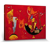 1art1 Vassily Kandinsky Poster Impression sur Toile pour Et Contre, 1929 Affiche Murale XXL Encadrée | Tendue sur Cadre en Bois | Tableau 80x60 cm