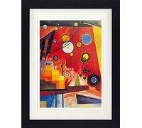 1art1 Vassily Kandinsky Poster Rouge Lourd, 1924 Affiche Encadrée avec Passe-Partout Élégant | Images Murales | dans Un Cadre Photo 40x30 cm