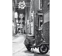 1art1 Vespas Poster Une Rue D'Amsterdam en Hiver Affiche Murale 91x61 cm