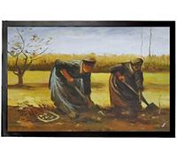 1art1 Vincent Van Gogh Deux Paysannes Déterrant des Pommes De Terre, 1885 Paillasson Essuie-Pieds 60x40 cm