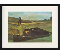 1art1 Vincent Van Gogh Poster Bateau De Tourbe avec Deux Figures, 1883 Affiche Encadrée avec Passe-Partout Élégant | Images Murales | dans Un Cadre Photo 80x60 cm