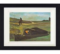 1art1 Vincent Van Gogh Poster Bateau De Tourbe avec Deux Figures, 1883 Affiche Encadrée avec Passe-Partout Élégant | Images Murales | dans Un Cadre Photo 40x30 cm