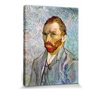 1art1 Vincent Van Gogh Poster Impression sur Toile Autoportrait, 1889 Affiche Murale XXL Encadrée | Tendue sur Cadre en Bois | Tableau 40x30 cm