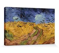 1art1 Vincent Van Gogh Poster Impression sur Toile Champs De Blé Aux Corbeaux, 1890 Affiche Murale XXL Encadrée | Tendue sur Cadre en Bois | Tableau 30x20 cm