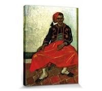 1art1 Vincent Van Gogh Poster Impression sur Toile Le Zouave Milliet, 1888 Affiche Murale XXL Encadrée | Tendue sur Cadre en Bois | Tableau 40x30 cm