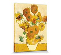1art1 Vincent Van Gogh Poster Impression sur Toile Quatorze Tournesols dans Un Vase, 1888 Affiche Murale XXL Encadrée | Tendue sur Cadre en Bois | Tableau 40x30 cm