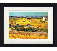 1art1 Vincent Van Gogh Poster La Plaine De La Crau avec La Ruine De Montmajour, 1888 Affiche Encadrée avec Passe-Partout Élégant | Images Murales | dans Un Cadre Photo 40x30 cm