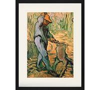 1art1 Vincent Van Gogh Poster Le Bûcheron, D'Après Millet, 1890 Affiche Encadrée avec Passe-Partout Élégant | Images Murales | dans Un Cadre Photo 80x60 cm