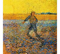 1art1 Vincent Van Gogh Poster Le Semeur Au Soleil Couchant D'Après Millet, 1888 Affiche Reproduction 70x70 cm