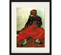 1art1 Vincent Van Gogh Poster Le Zouave Milliet, 1888 Affiche Encadrée avec Passe-Partout Élégant | Images Murales | dans Un Cadre Photo 80x60 cm