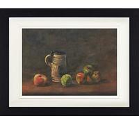 1art1 Vincent Van Gogh Poster Nature Morte avec Cruche De Bière Et Fruits, 1881 Affiche Encadrée avec Passe-Partout Élégant | Images Murales | dans Un Cadre Photo 40x30 cm