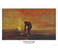 1art1 Vincent Van Gogh Poster Paysan Brûlant des Mauvaises Herbes, 1883 Affiche Murale 91x61 cm
