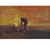 1art1 Vincent Van Gogh Poster Paysan Brûlant des Mauvaises Herbes, 1883 Affiche Reproduction 180x120 cm