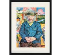 1art1 Vincent Van Gogh Poster Portrait du Père Tanguy, 1887 Affiche Encadrée avec Passe-Partout Élégant | Images Murales | dans Un Cadre Photo 80x60 cm