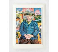 1art1 Vincent Van Gogh Poster Portrait du Père Tanguy, 1887 Affiche Encadrée avec Passe-Partout Élégant | Images Murales | dans Un Cadre Photo 40x30 cm