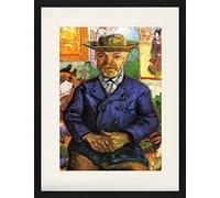 1art1 Vincent Van Gogh Poster Portrait du Père Tanguy, Marchand De Couleurs, 1887 Affiche Encadrée avec Passe-Partout Élégant | Images Murales | dans Un Cadre Photo 80x60 cm