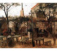 1art1 Vincent Van Gogh Poster Terrasse du Café La Guinguette À Montmartre, 1886 Affiche Reproduction 50x40 cm