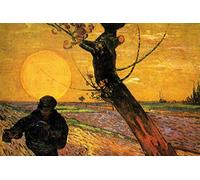 1art1 Vincent Van Gogh Posters XXL Le Semeur Au Soleil Couchant D'Après Millet II, 1888 Affiche 120x80 cm