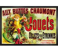 1art1 Vintage Affiche Murale et Cadre (MDF) - Aux Buttes Chaumont, Jouets Et Objets pour Étrennes, Jules Cheret, 1885 (91 x 61cm)