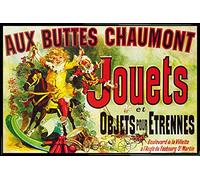 1art1 Vintage Affiche Murale et Cadre (Plastique) - Aux Buttes Chaumont, Jouets Et Objets pour Étrennes, Jules Cheret, 1885 (91 x 61cm)