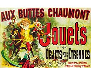 1art1 Vintage Posters XXL Aux Buttes Chaumont, Jouets Et Objets pour Étrennes, Jules Cheret, 1885 Affiche 120x80 cm